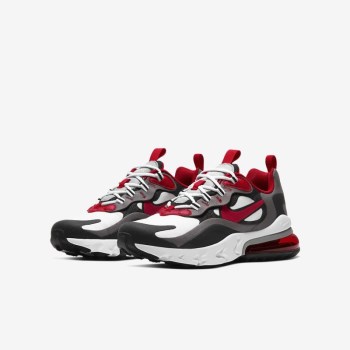 Nike Air Max 270 React - Nagyobb Gyerek Utcai Cipő - Szürke/Fekete/Fehér/Piros